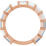 14K Gold Straight Baguette Lab-Grown Diamond Shared-Prong Anniversary Band – 4x3 mm Stones - Rose Gold - view 2