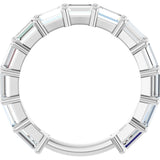 Platinum Straight Baguette Lab-Grown Diamond Shared-Prong Anniversary Band – 4x3 mm Stones - view 2