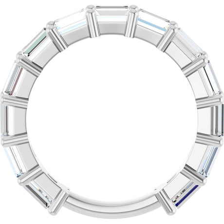 Platinum Straight Baguette Lab-Grown Diamond Shared-Prong Anniversary Band – 4x3 mm Stones - view 2