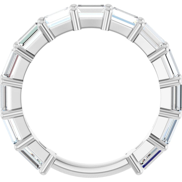Platinum Straight Baguette Lab-Grown Diamond Shared-Prong Anniversary Band – 4x3 mm Stones - view 2