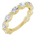 14K Gold Marquise Lab-Grown Diamond Shared-Prong Anniversary Band – 5x3 mm Stones - Yellow Gold