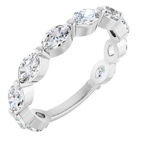 Platinum Marquise Lab-Grown Diamond Shared-Prong Anniversary Band – 5x3 mm Stones