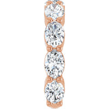14K Gold Oval Lab-Grown Diamond Shared-Prong Anniversary Band – 6x4 mm Stones (3 1/3 CTW) - Rose Gold - view 4
