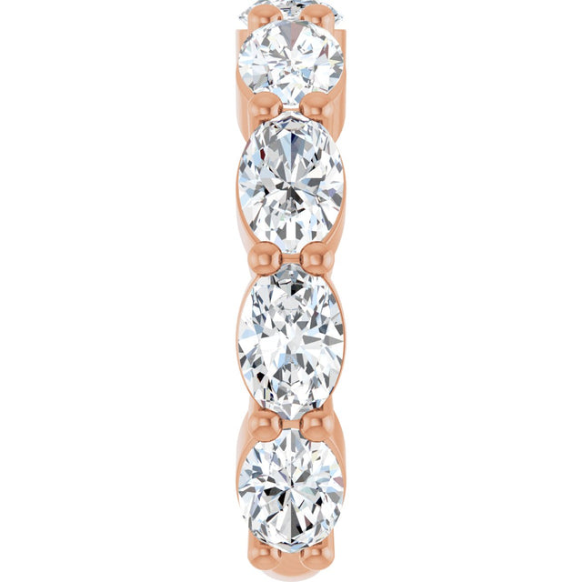 14K Gold Oval Lab-Grown Diamond Shared-Prong Anniversary Band – 6x4 mm Stones (3 1/3 CTW) - Rose Gold - view 4