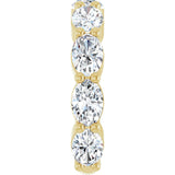 14K Gold Oval Lab-Grown Diamond Shared-Prong Anniversary Band – 6x4 mm Stones (3 1/3 CTW) - Yellow Gold - view 4