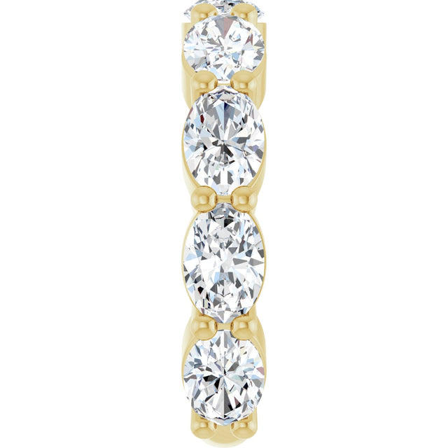 14K Gold Oval Lab-Grown Diamond Shared-Prong Anniversary Band – 6x4 mm Stones (3 1/3 CTW) - Yellow Gold - view 4