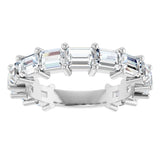 Platinum Straight Baguette Lab-Grown Diamond Shared-Prong Anniversary Band – 4x3 mm Stones - view 3