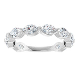 Platinum Marquise Lab-Grown Diamond Shared-Prong Anniversary Band – 5x3 mm Stones - view 3