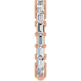 14K Gold Straight Baguette Lab-Grown Diamond Shared-Prong Anniversary Band – 3x2 mm Stones - Rose Gold - view 4