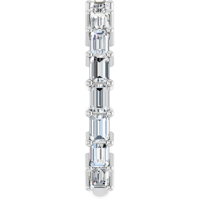 Platinum Straight Baguette Lab-Grown Diamond Shared-Prong Anniversary Band – 3x2 mm Stones - view 4