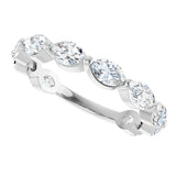 Platinum Marquise Lab-Grown Diamond Shared-Prong Anniversary Band – 5x3 mm Stones - view 5