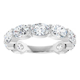 Platinum Oval Natural Diamond Shared-Prong Anniversary Band – 2 1/2–3 1/3 CTW - view 3