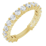 14K Gold Round Lab-Grown Diamond Shared-Prong Anniversary Band – 2.8 mm Stones (1 1/3 CTW) - Yellow Gold