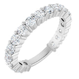 14K Gold Round Lab-Grown Diamond Shared-Prong Anniversary Band – 2.8 mm Stones (1 1/3 CTW) - White Gold