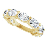 14K Gold Oval Lab-Grown Diamond Shared-Prong Anniversary Band – 6x4 mm Stones (3 1/3 CTW) - Yellow Gold - view 5