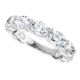 Platinum Oval Natural Diamond Shared-Prong Anniversary Band – 2 1/2–3 1/3 CTW - view 5