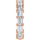 14K Gold Straight Baguette Lab-Grown Diamond Shared-Prong Anniversary Band – 4x3 mm Stones - Rose Gold - view 4