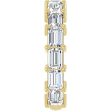 14K Gold Straight Baguette Lab-Grown Diamond Shared-Prong Anniversary Band – 4x3 mm Stones - Yellow Gold - view 4