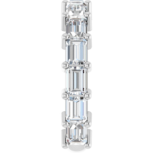 Platinum Straight Baguette Lab-Grown Diamond Shared-Prong Anniversary Band – 4x3 mm Stones - view 4