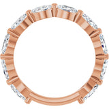 14K Gold Marquise Lab-Grown Diamond Shared-Prong Anniversary Band – 5x3 mm Stones - Rose Gold - view 2