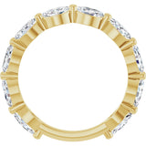 14K Gold Marquise Lab-Grown Diamond Shared-Prong Anniversary Band – 5x3 mm Stones - Yellow Gold - view 2