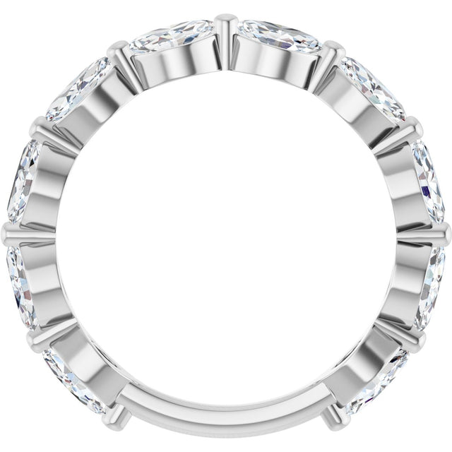 14K Gold Marquise Lab-Grown Diamond Shared-Prong Anniversary Band – 5x3 mm Stones - White Gold - view 2
