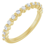 10K Gold Round Lab-Grown Diamond Shared-Prong Anniversary Band – 1/5–5/8 CTW - Yellow Gold