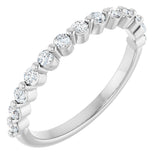10K Gold Round Lab-Grown Diamond Shared-Prong Anniversary Band – 1/5–5/8 CTW - White Gold