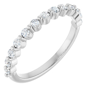 Platinum Round Lab-Grown Diamond Shared-Prong Anniversary Band – 1.75 mm Stones