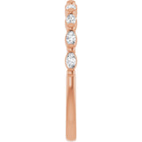 14K Gold Marquise Lab-Grown Diamond Shared-Prong Anniversary Band – 1/4–1/2 CTW - Rose Gold - view 4