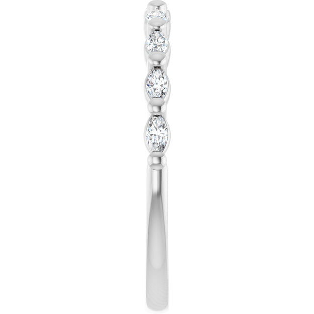 Platinum Marquise Lab-Grown Diamond Shared-Prong Anniversary Band – 1/4–1/2 CTW - view 4