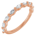 14K Gold Marquise Natural Diamond Shared-Prong Anniversary Band – 1/5–1/2 CTW - Rose Gold
