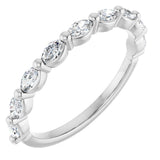 Platinum Marquise Lab-Grown Diamond Shared-Prong Anniversary Band – 1/4–1/2 CTW