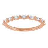 14K Gold Marquise Lab-Grown Diamond Shared-Prong Anniversary Band – 1/4–1/2 CTW - Rose Gold - view 3