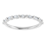 Platinum Marquise Natural Diamond Shared-Prong Anniversary Band – 1/5–1/2 CTW - view 3
