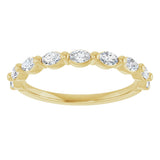 14K Gold Marquise Lab-Grown Diamond Shared-Prong Anniversary Band – 1/4–1/2 CTW - Yellow Gold - view 3