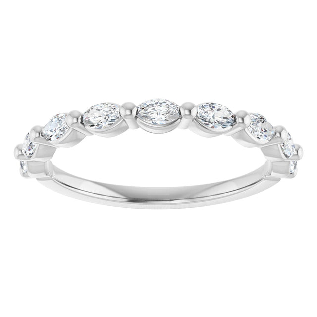 Platinum Marquise Lab-Grown Diamond Shared-Prong Anniversary Band – 1/4–1/2 CTW - view 3