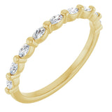 14K Gold Marquise Natural Diamond Shared-Prong Anniversary Band – 1/5–1/2 CTW - Yellow Gold