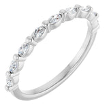 14K Gold Marquise Natural Diamond Shared-Prong Anniversary Band – 1/5–1/2 CTW - White Gold