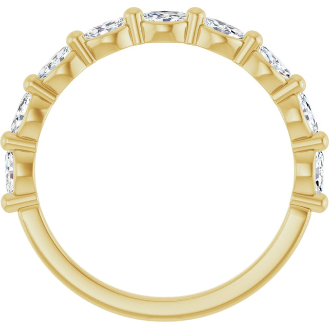 14K Gold Marquise Lab-Grown Diamond Shared-Prong Anniversary Band – 1/4–1/2 CTW - Yellow Gold - view 2
