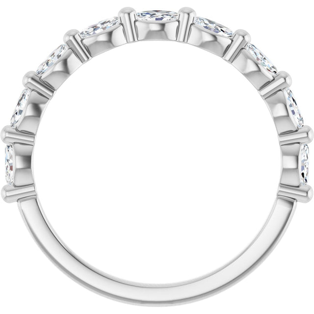 Platinum Marquise Natural Diamond Shared-Prong Anniversary Band – 1/5–1/2 CTW - view 2
