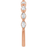 14K Gold Marquise Lab-Grown Diamond Shared-Prong Anniversary Band – 1/4–1/2 CTW - Rose Gold - view 4