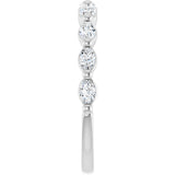 Platinum Marquise Natural Diamond Shared-Prong Anniversary Band – 1/5–1/2 CTW - view 4