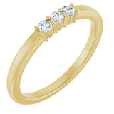 14K Gold Round Lab-Grown Diamond Three-Stone Anniversary Band – 1/6–1/3 CTW - Yellow Gold