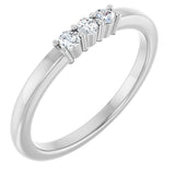 Platinum Round Natural Diamond Three-Stone Anniversary Band – 1/6–1/3 CTW