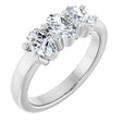 Platinum Oval Natural Diamond Three-Stone Anniversary Band – 1 1/8 CTW