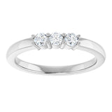 Platinum Round Lab-Grown Diamond Three-Stone Anniversary Band – 1/5–1/3 CTW - view 3
