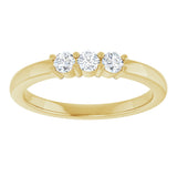 14K Gold Round Lab-Grown Diamond Three-Stone Anniversary Band – 1/6–1/3 CTW - Yellow Gold - view 3