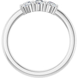 Platinum Round Lab-Grown Diamond Three-Stone Anniversary Band – 1/5–1/3 CTW - view 2