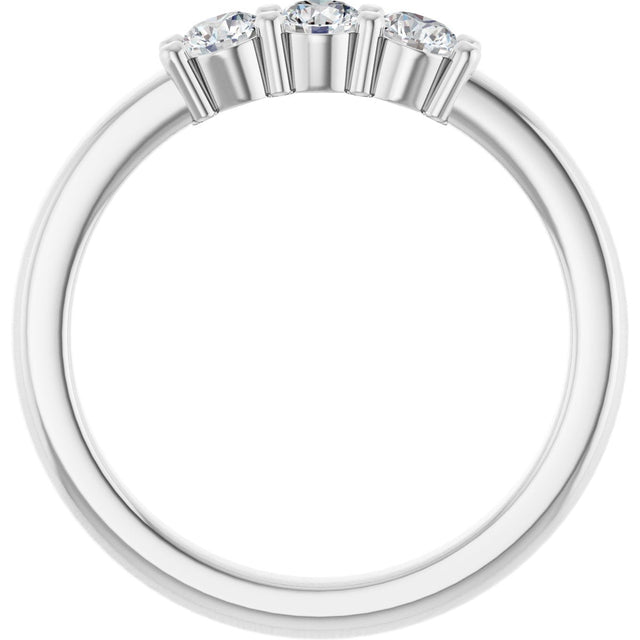 Platinum Round Lab-Grown Diamond Three-Stone Anniversary Band – 1/5–1/3 CTW - view 2